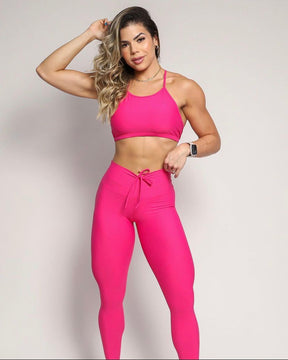 Calça legging com cordão