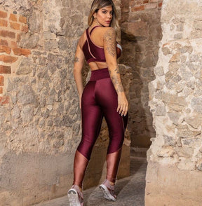 Top brilho + calça legging